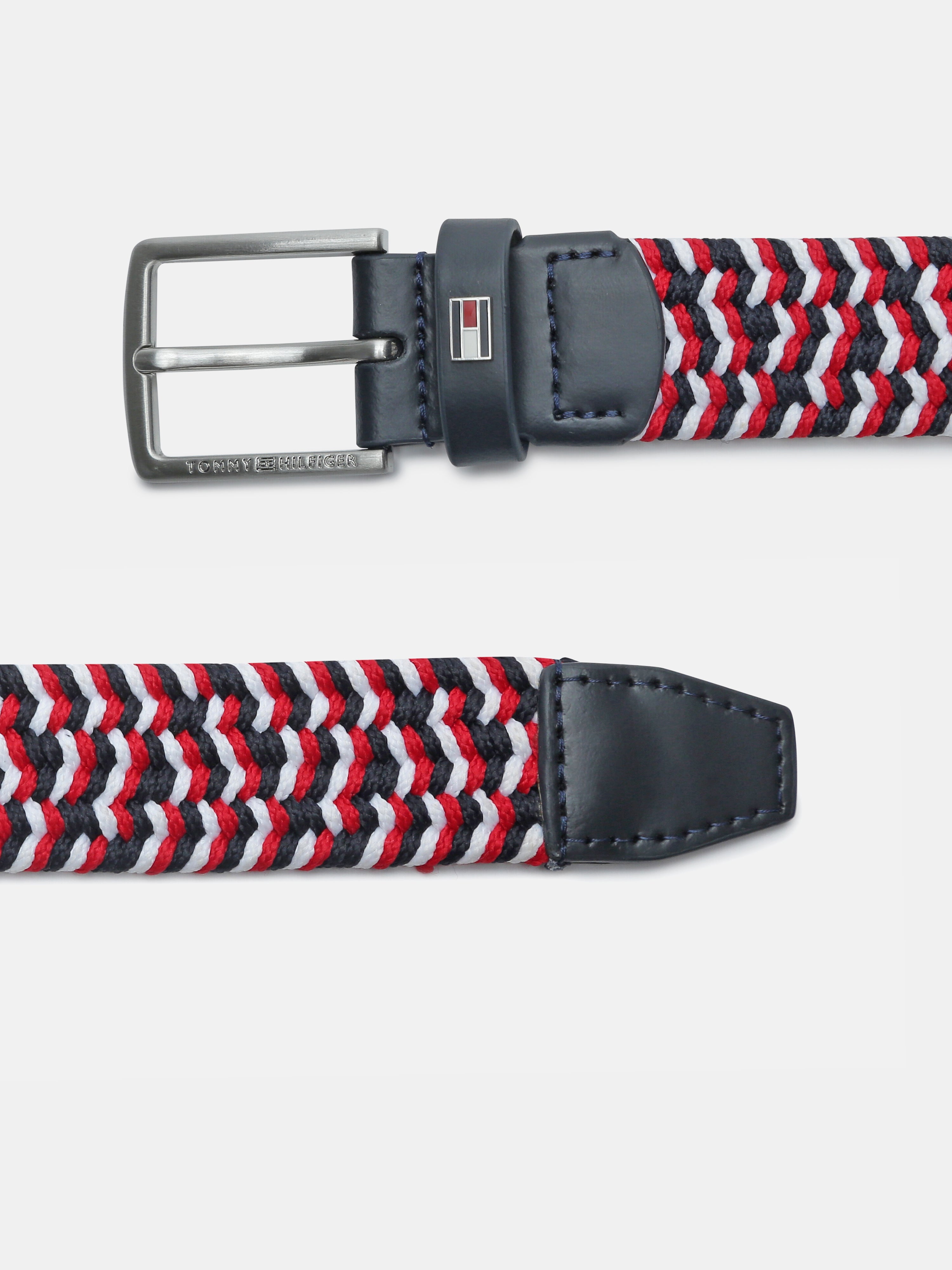 Kids Red Textured Stretch Casual Belt