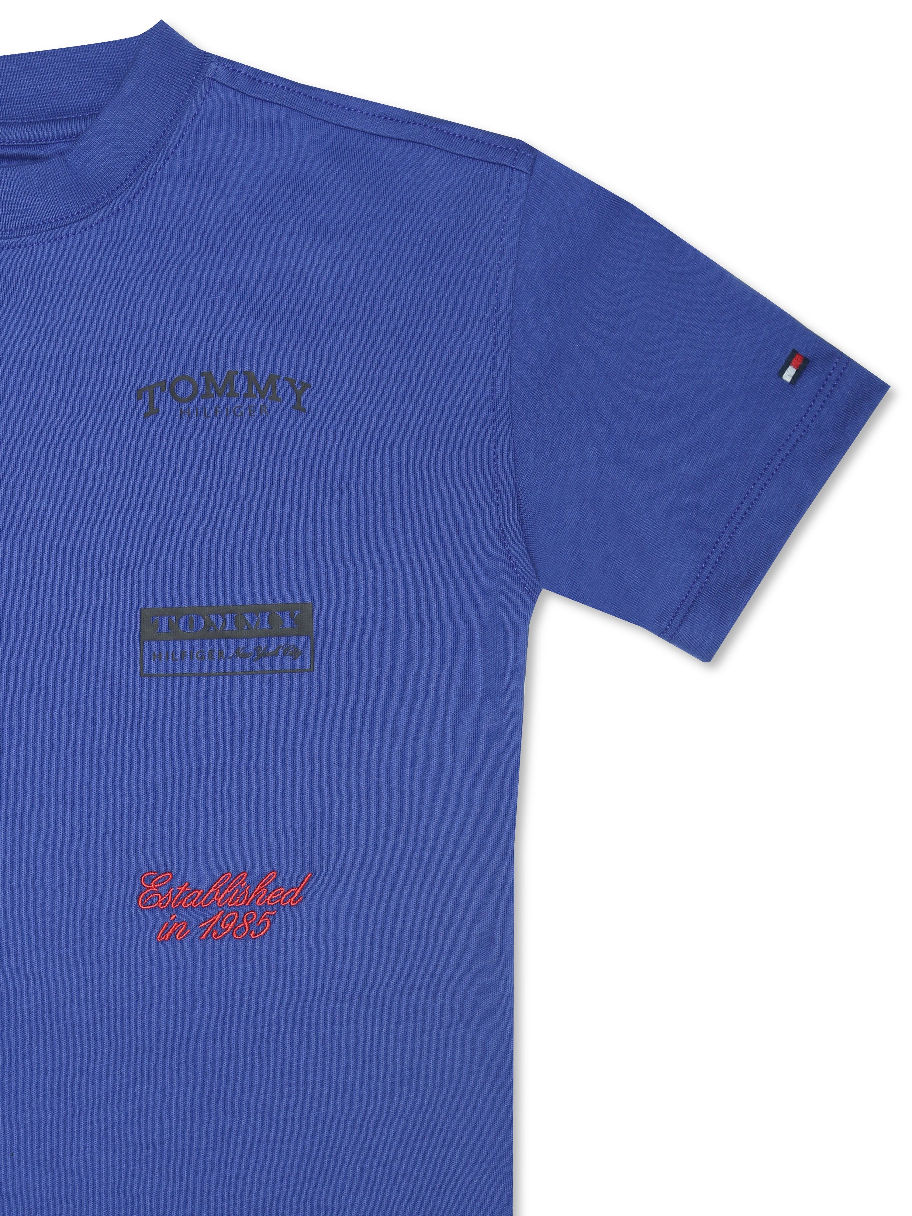 Girls Blue Logo Regenerative Cotton Casual Knit Top
