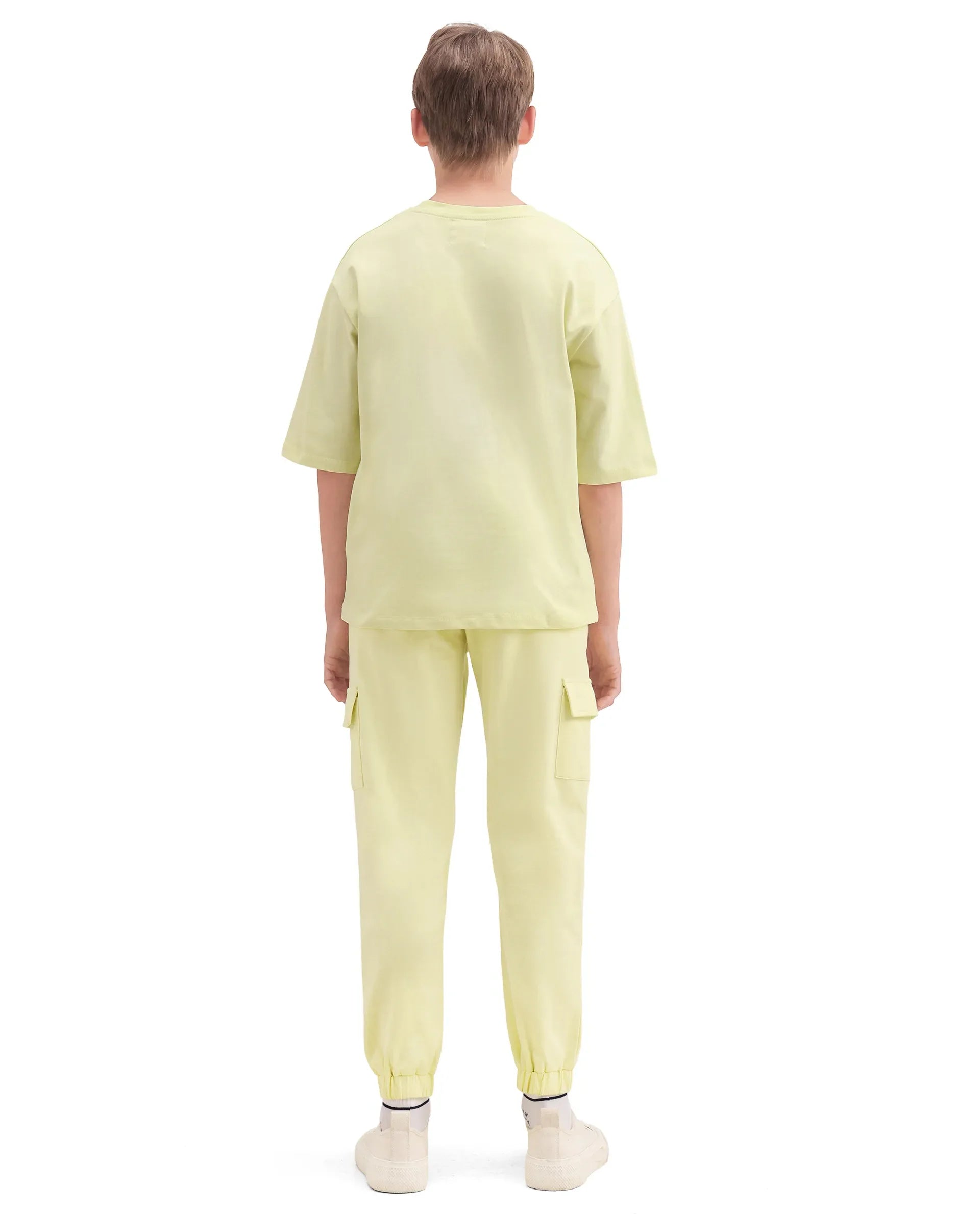 Rare Ones Boys Light Yellow Cargo Fit Track Pant