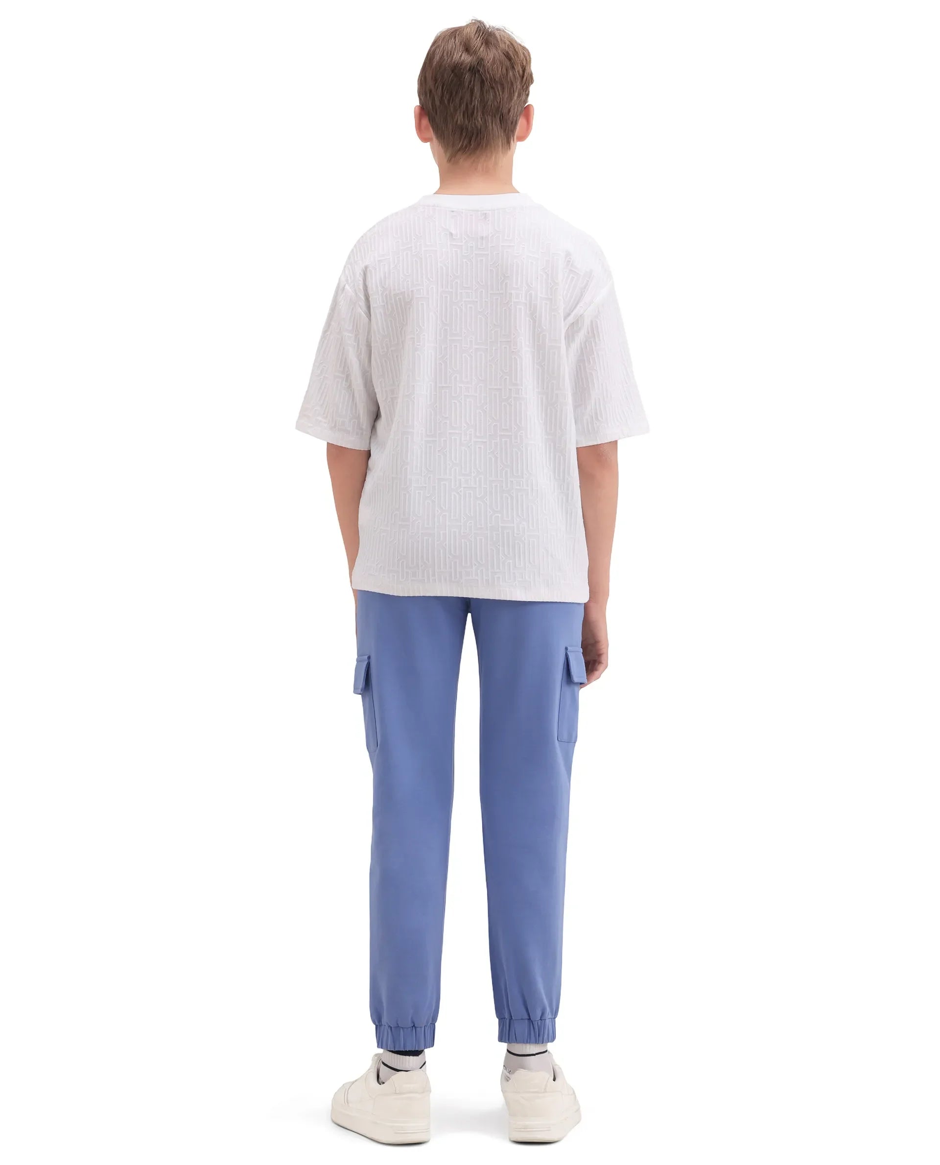 Rare Ones Boys Purple Cargo Fit Cotton Track Pant
