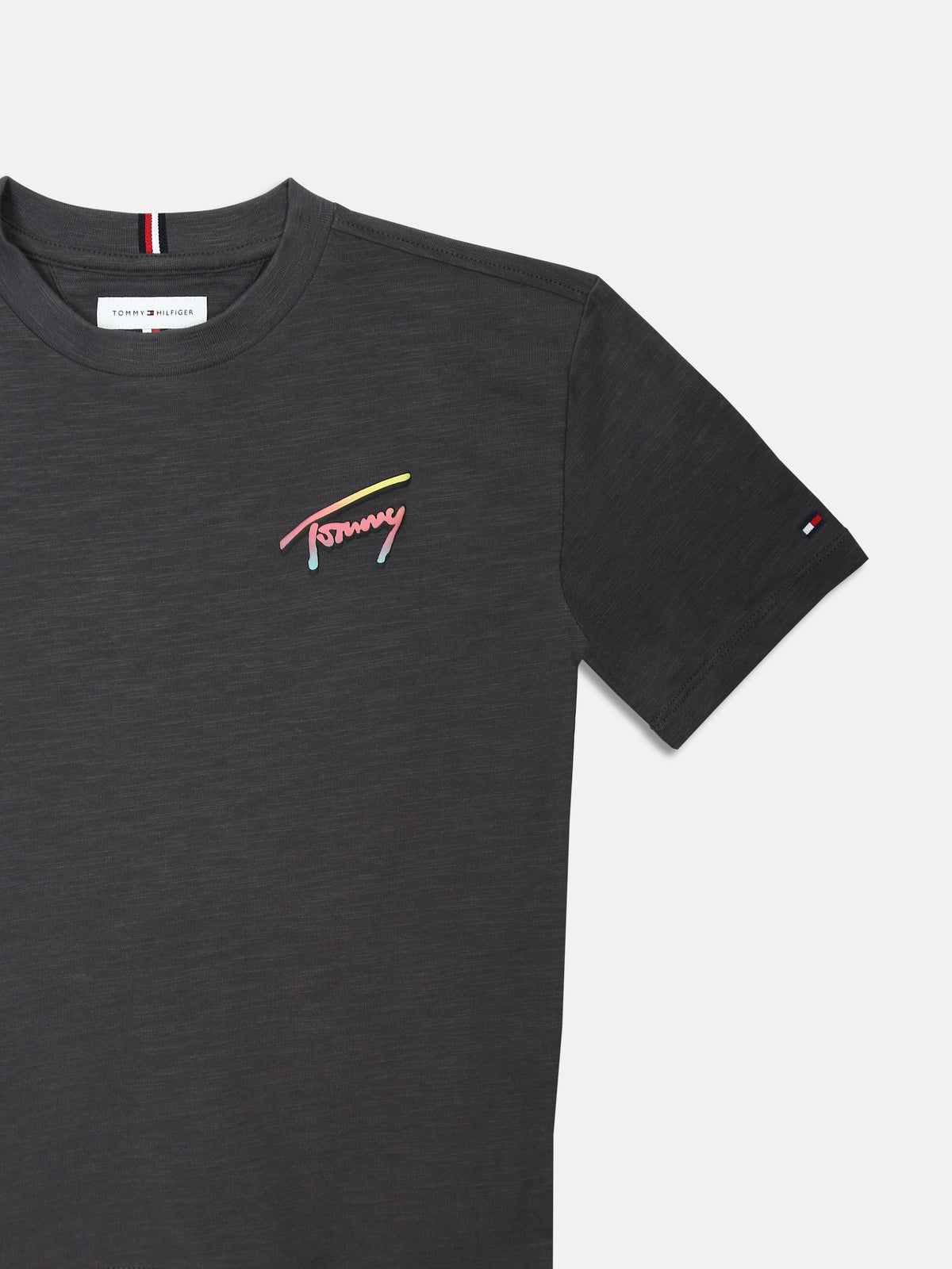 Graphic Washed Black Regenerative Cotton T-Shirt for Boys