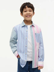 Boys Colorblock Shirt Copenhagen Blue Multi Stripe