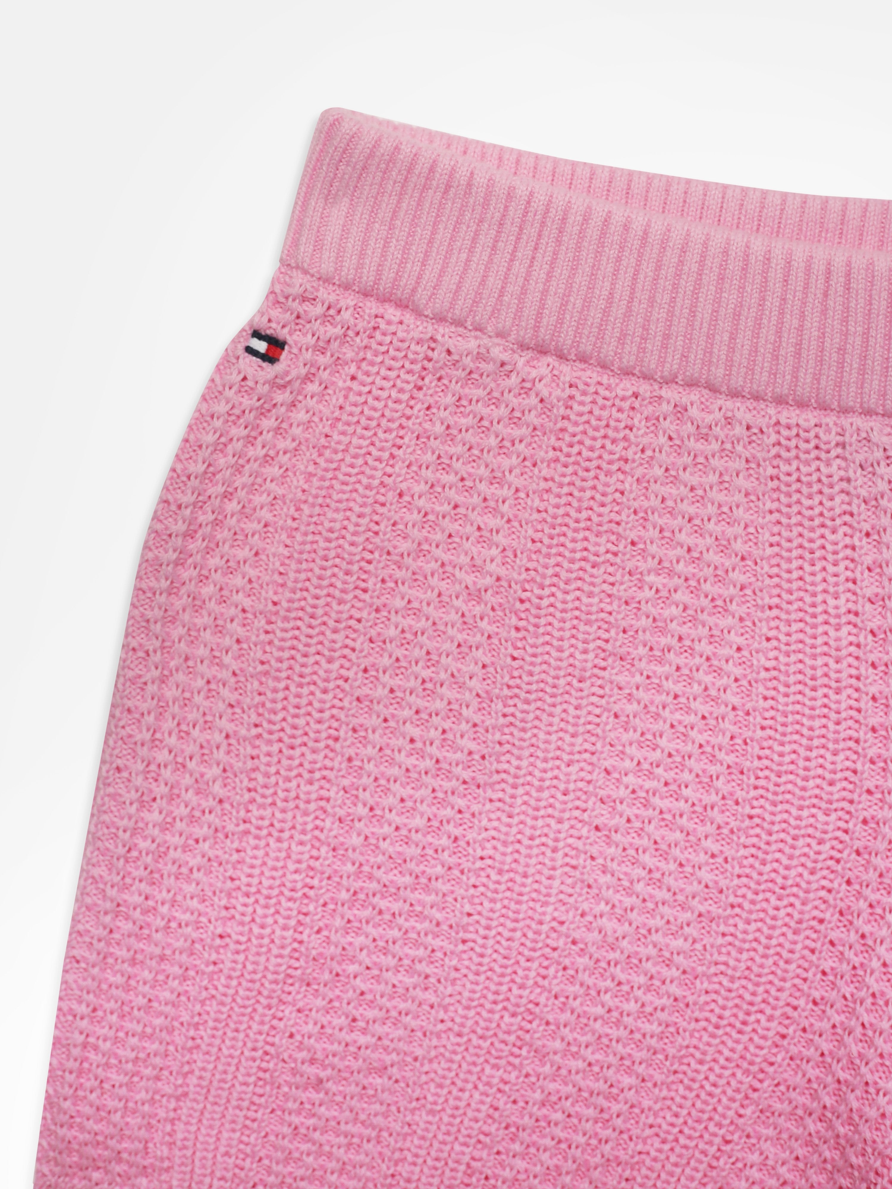 Girls Pink Elasticated Waist Knit Pants