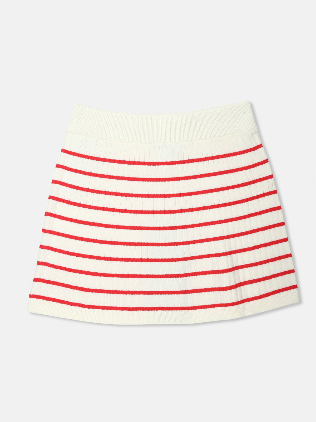 Girls Regular Fit Striped Mid Rise Skirt Red Alert Stripes