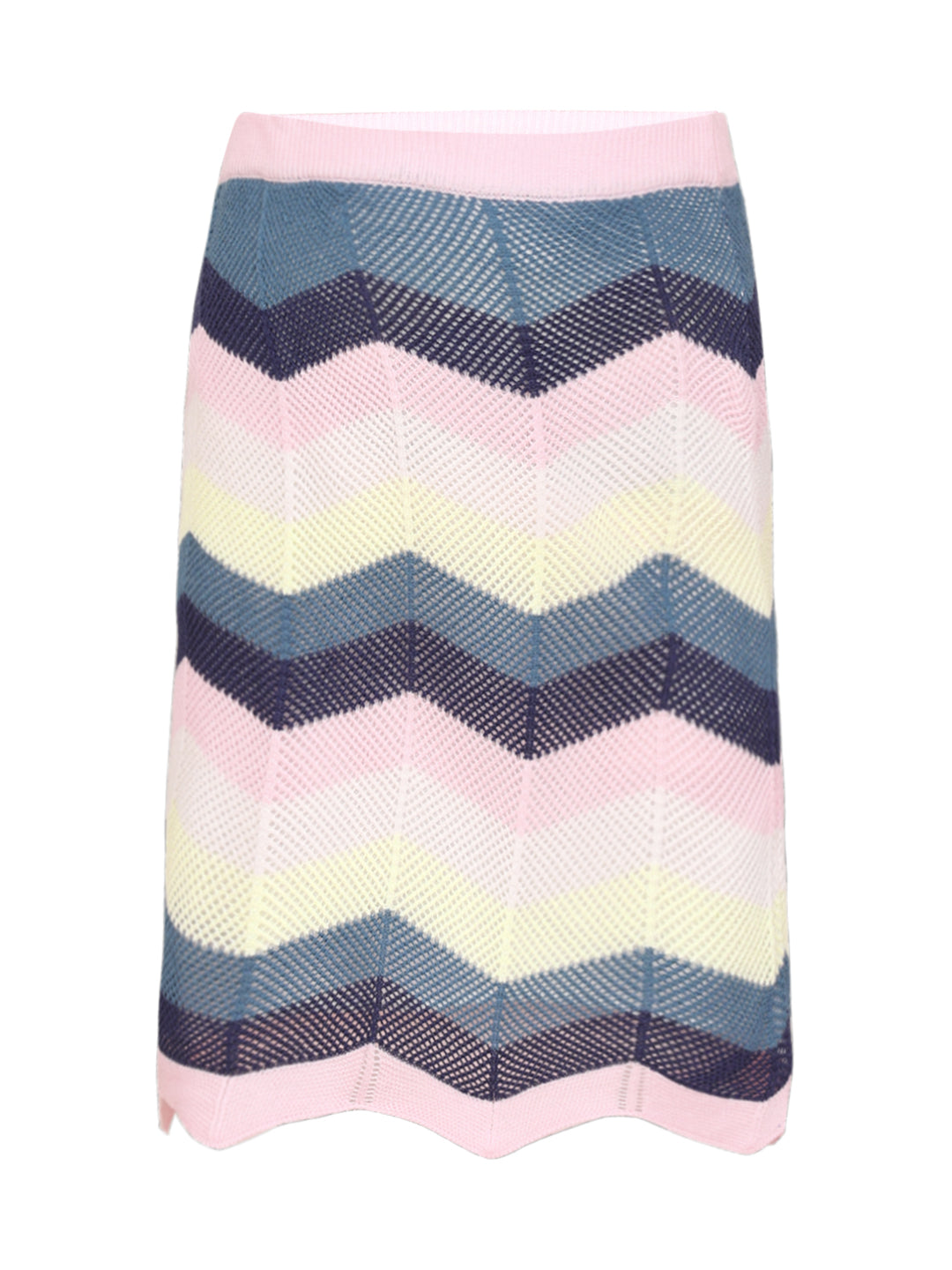 Orchid Pink Chevron Knit Skirt for Girls – Casual Regular Fit