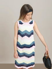 Orchid Pink Chevron Knit Top for Girls – Sleeveless Casual Style