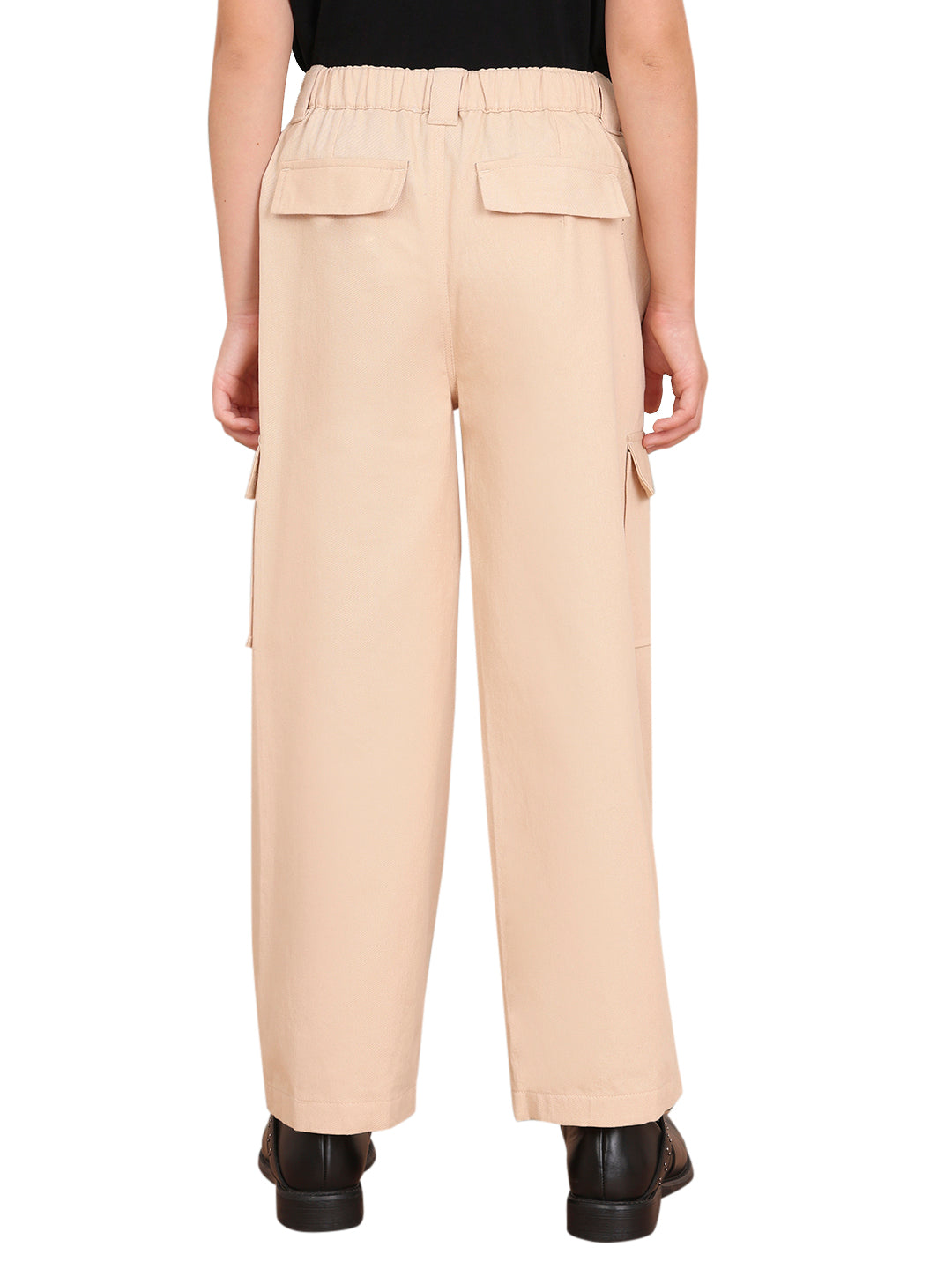 Angora Cotton Wide Leg Cargo Pants for Girls