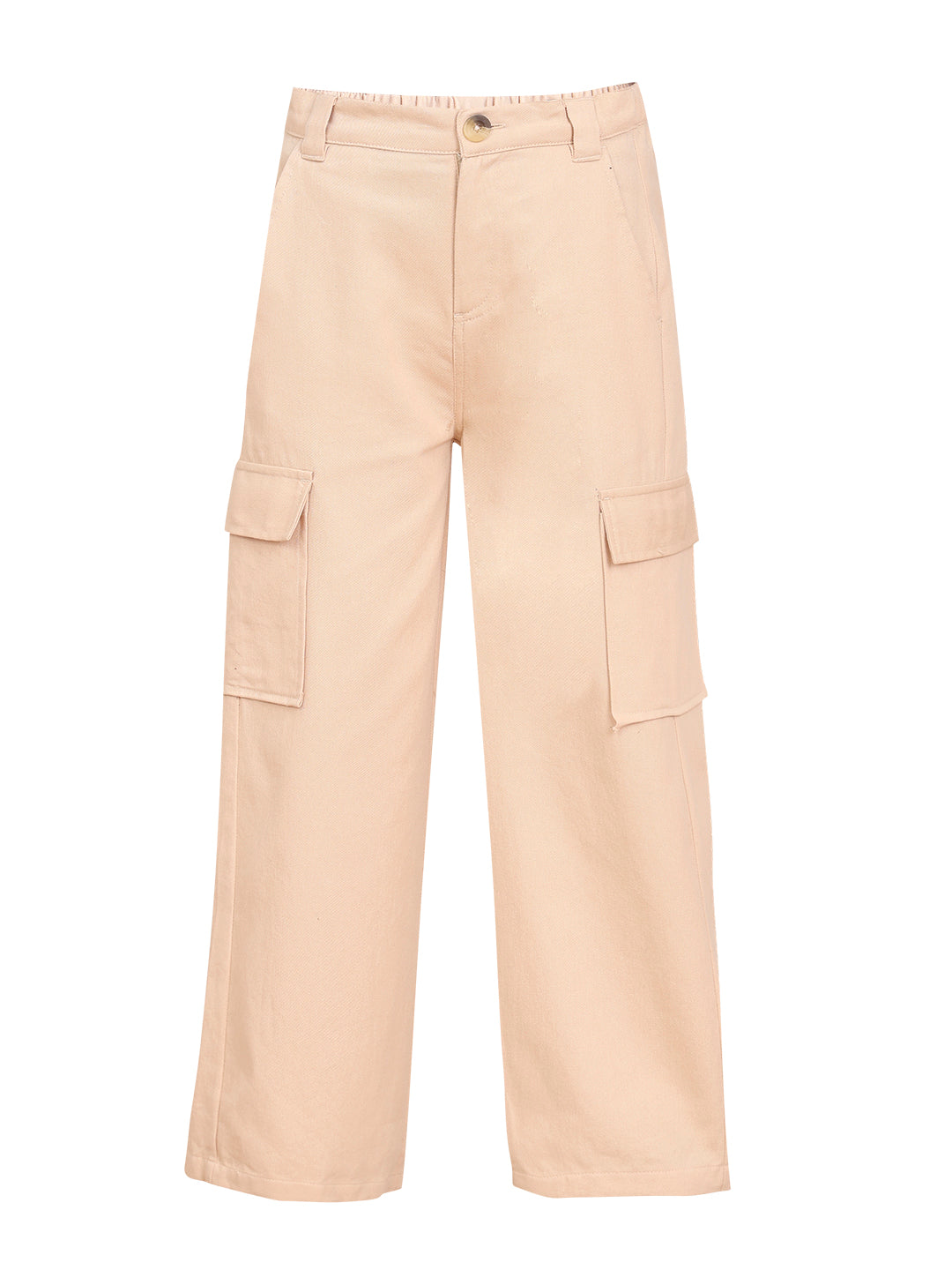 Angora Cotton Wide Leg Cargo Pants for Girls
