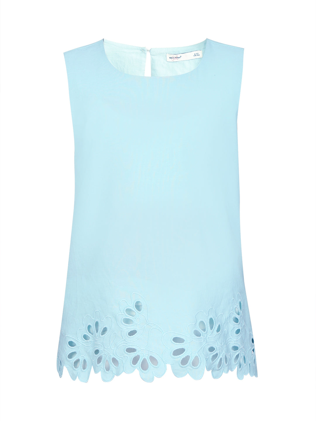 Saltwater Slide Cotton Cutwork Square Neck Top for Girls