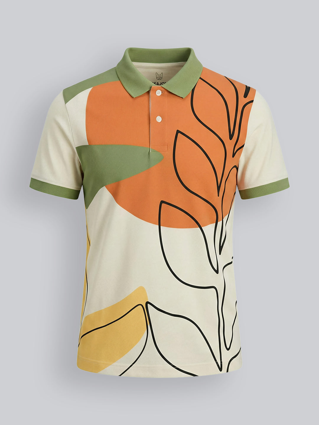 Boys Printed Cotton Polo T-Shirt with Short Sleeves