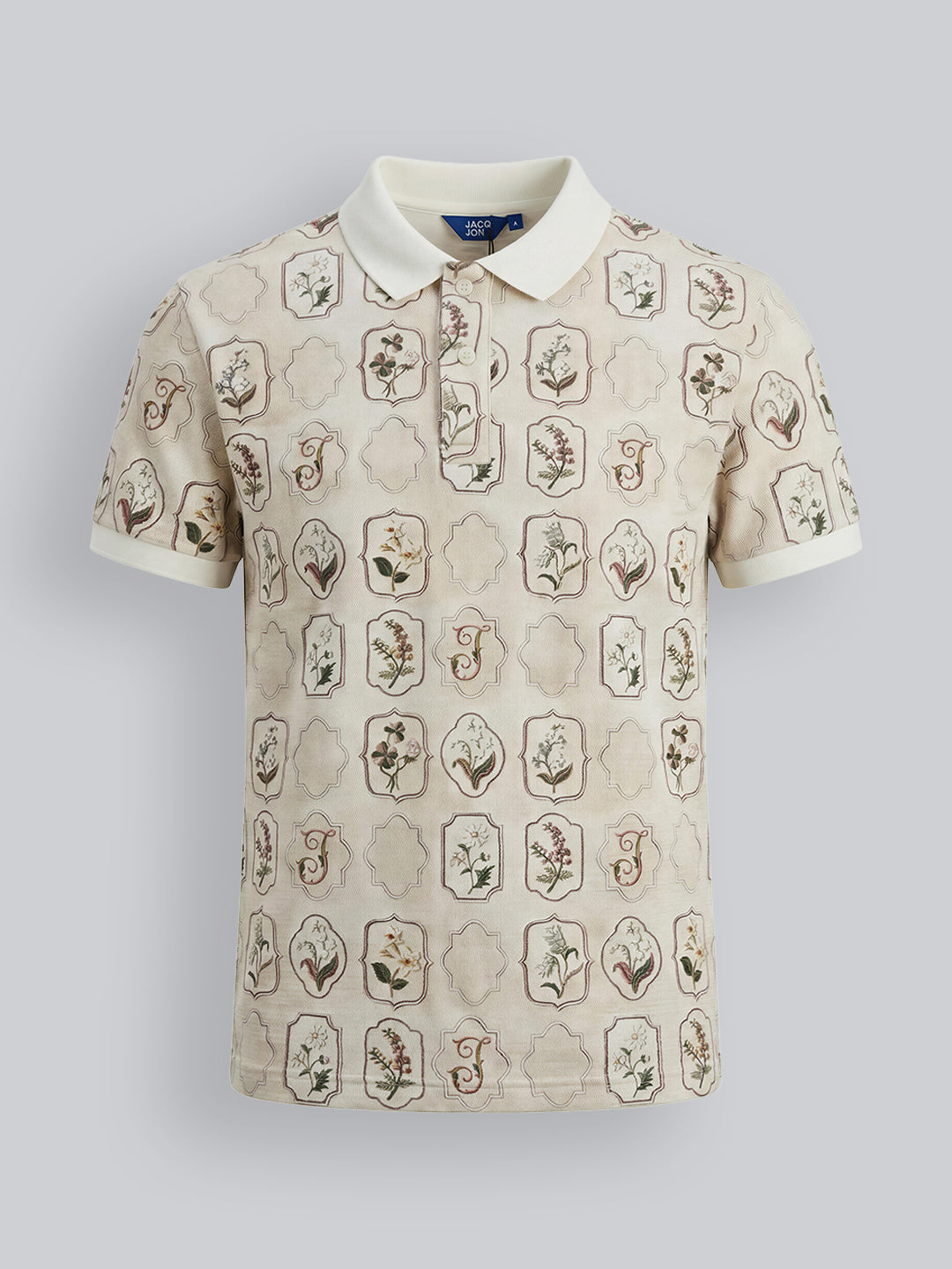 Boys All Over Printed Cotton Polo T-Shirt with Short Sleeves