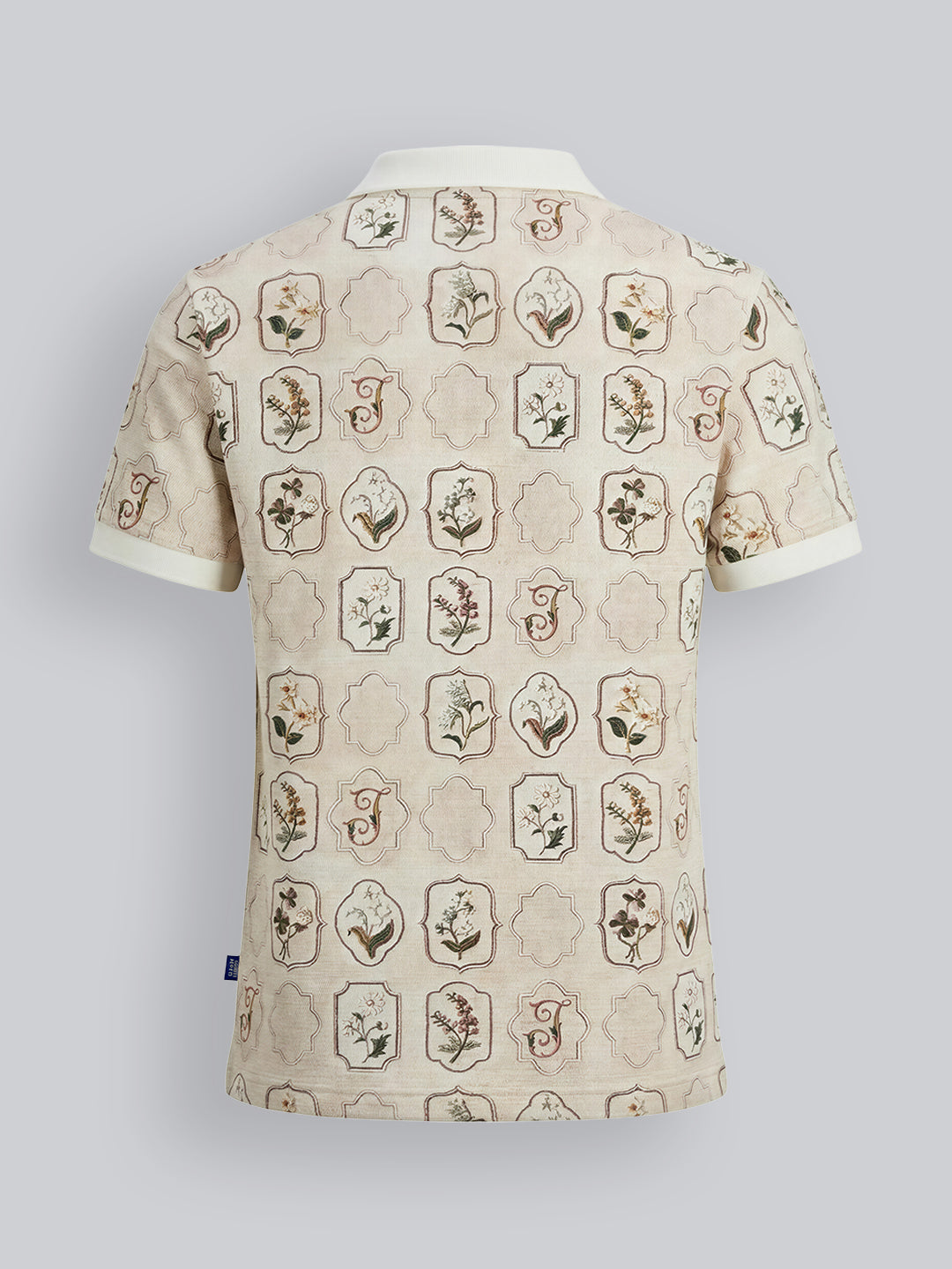 Boys All Over Printed Cotton Polo T-Shirt with Short Sleeves