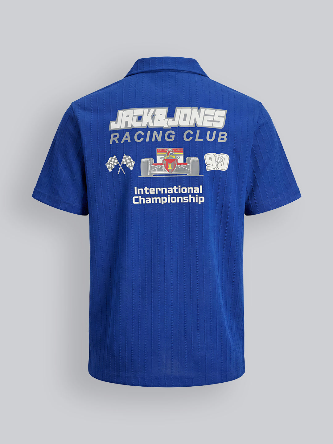 Boys Racing Print Cotton Casual Shirt with Short Sleeves