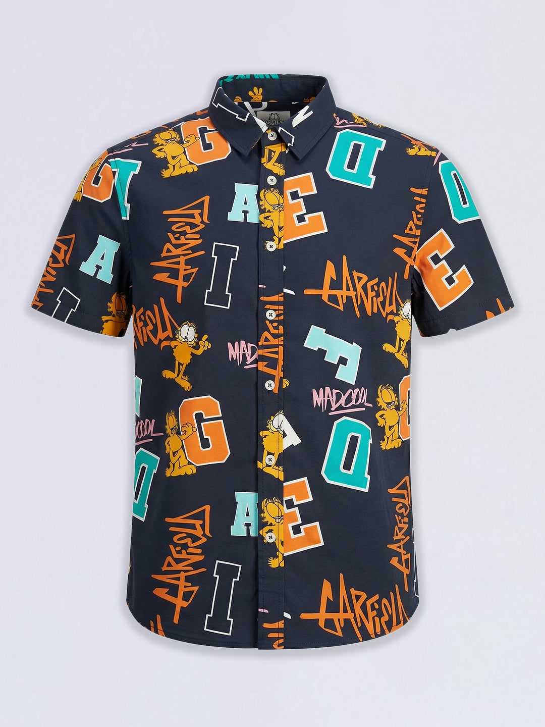 Boys Blue Garfield Print Cotton Casual Shirt