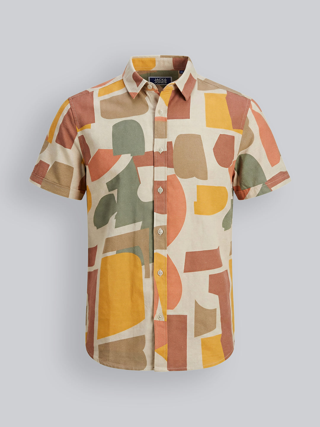 Boys Cotton Abstract Print Casual Shirt with Short Sleeves