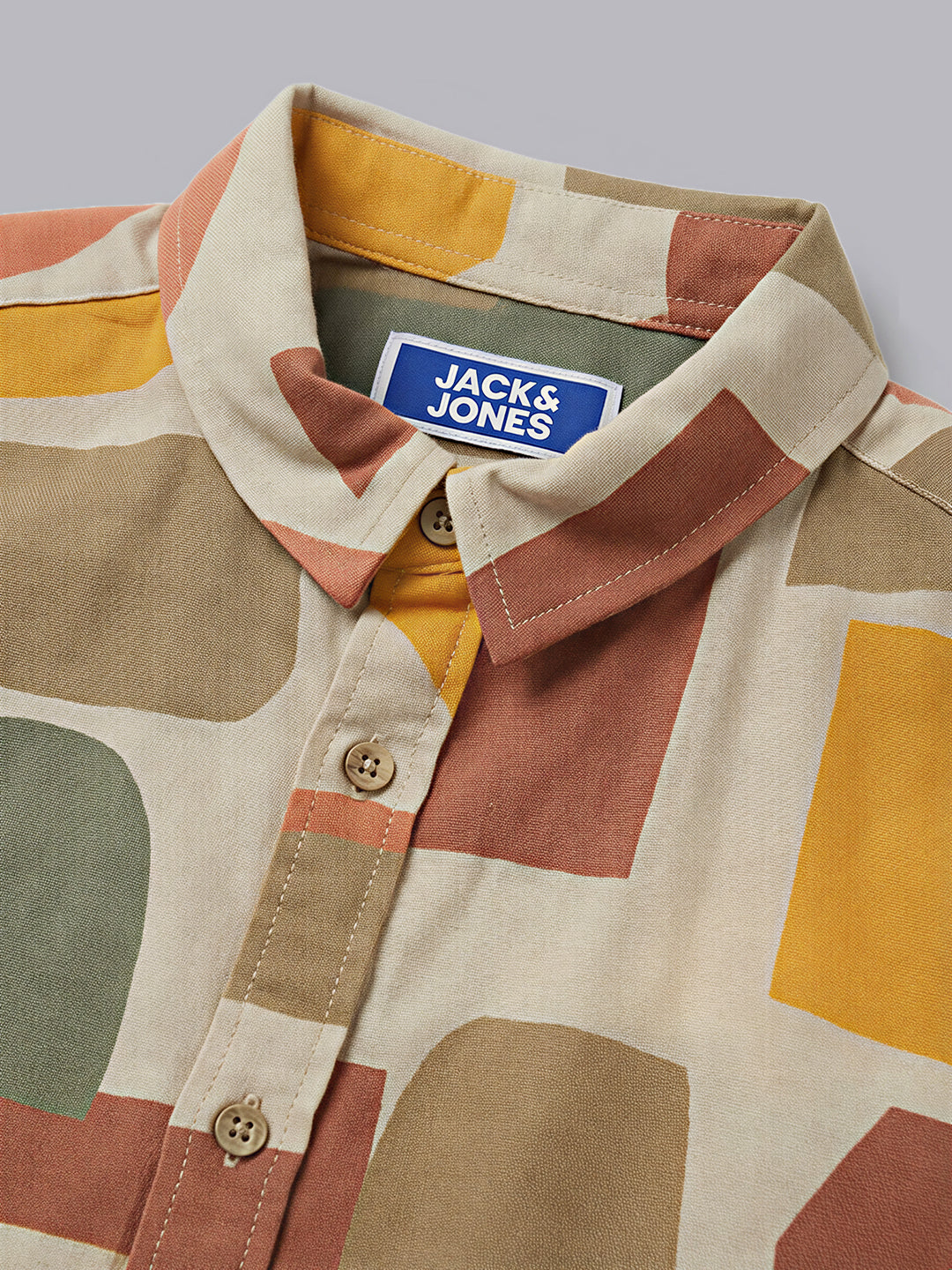 Boys Cotton Abstract Print Casual Shirt with Short Sleeves