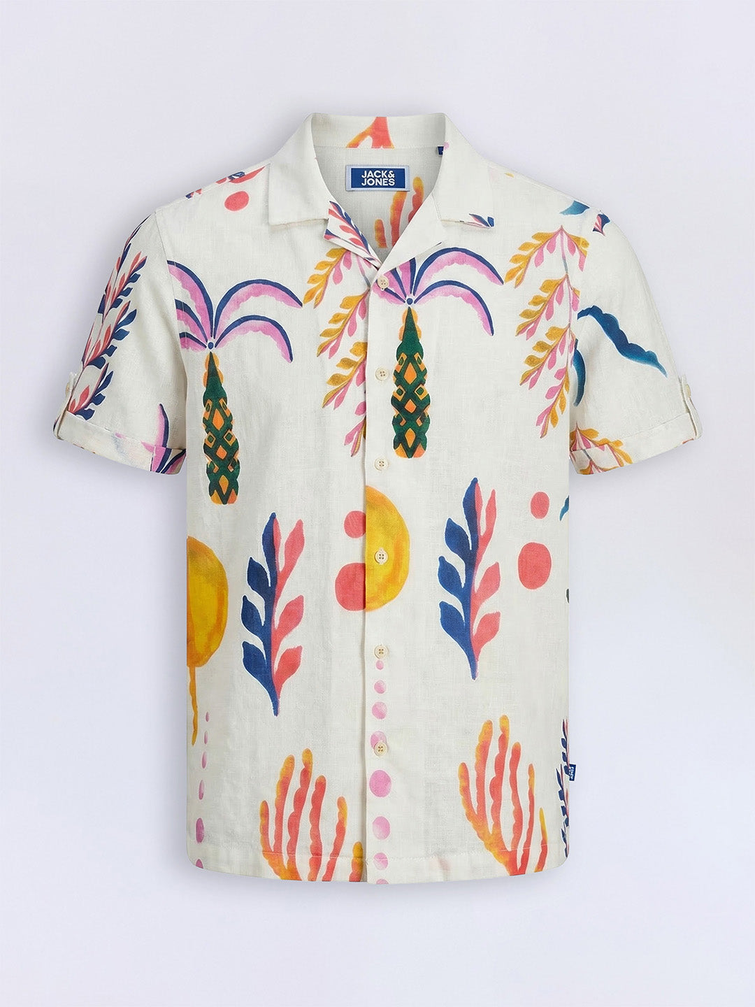 Boys White Printed Cotton Casual Shirt