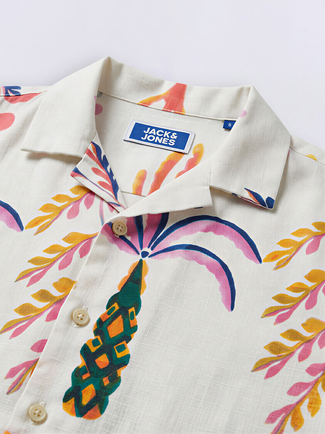 Boys White Printed Cotton Casual Shirt