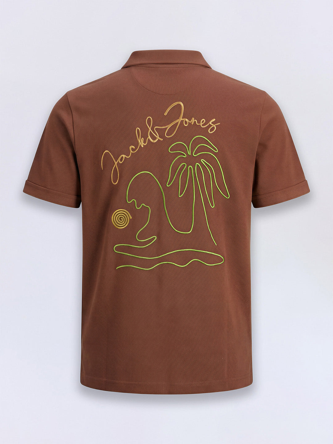 Boys Cappuccino Brown Printed Cotton Resort Shirt