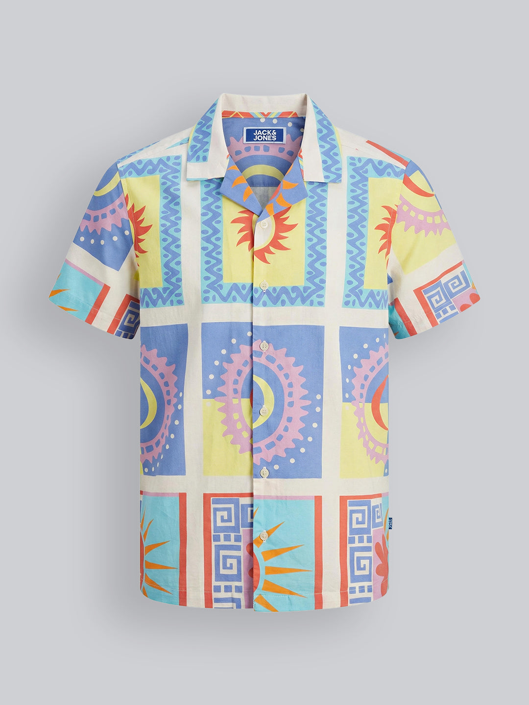 Boys Graphic Print Cotton Casual Shirt with Short Sleeves