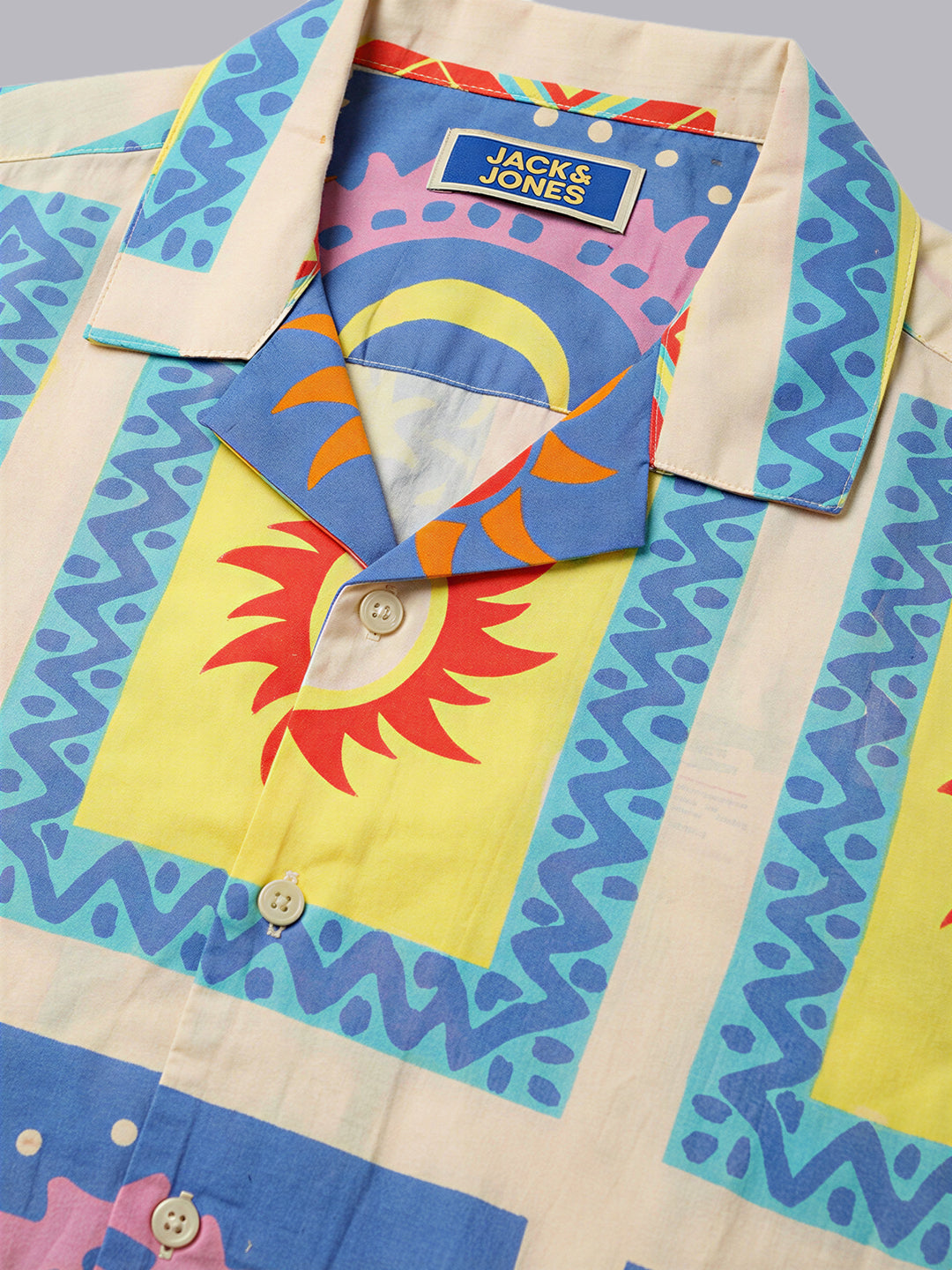 Boys Graphic Print Cotton Casual Shirt with Short Sleeves