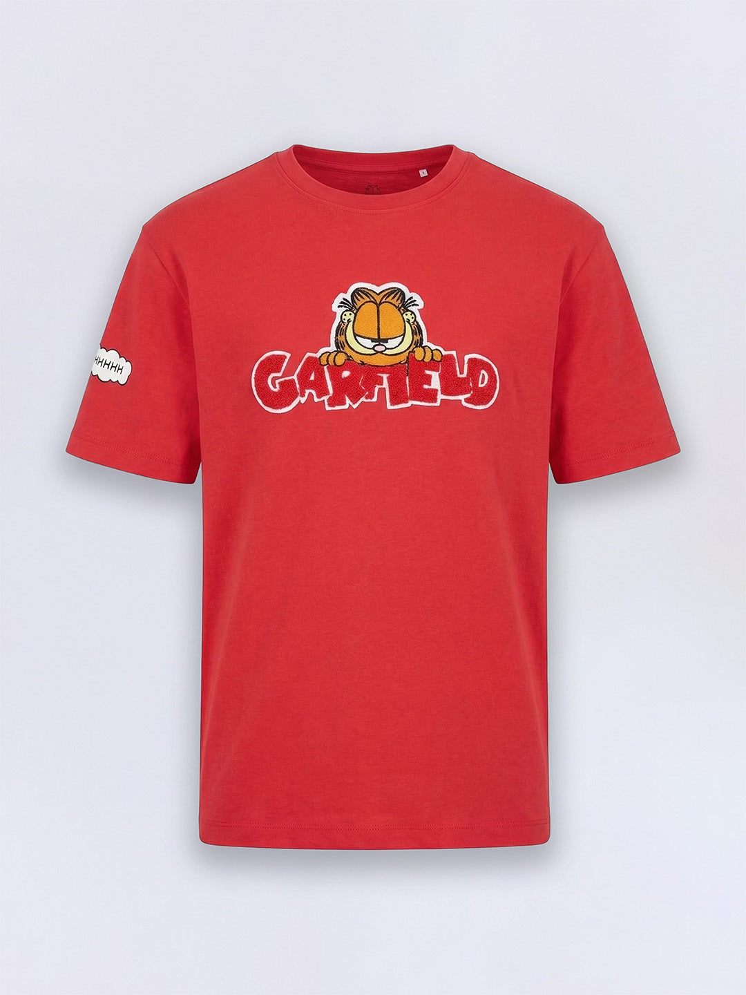 Boys Flame Scarlet Red Garfield Print Cotton Oversized T-Shirt