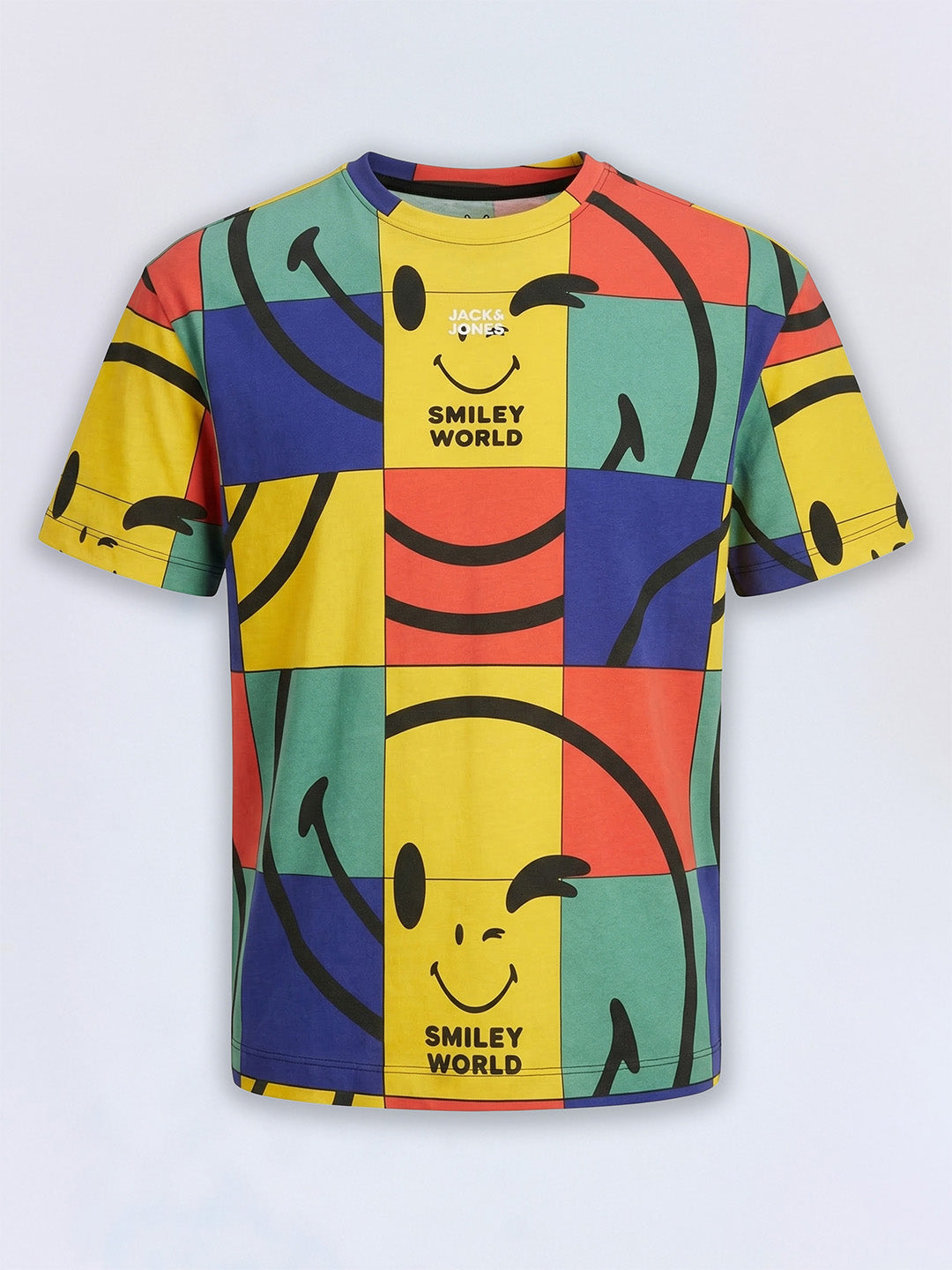Boys Blazing Yellow Smiley Print Oversized T-Shirt