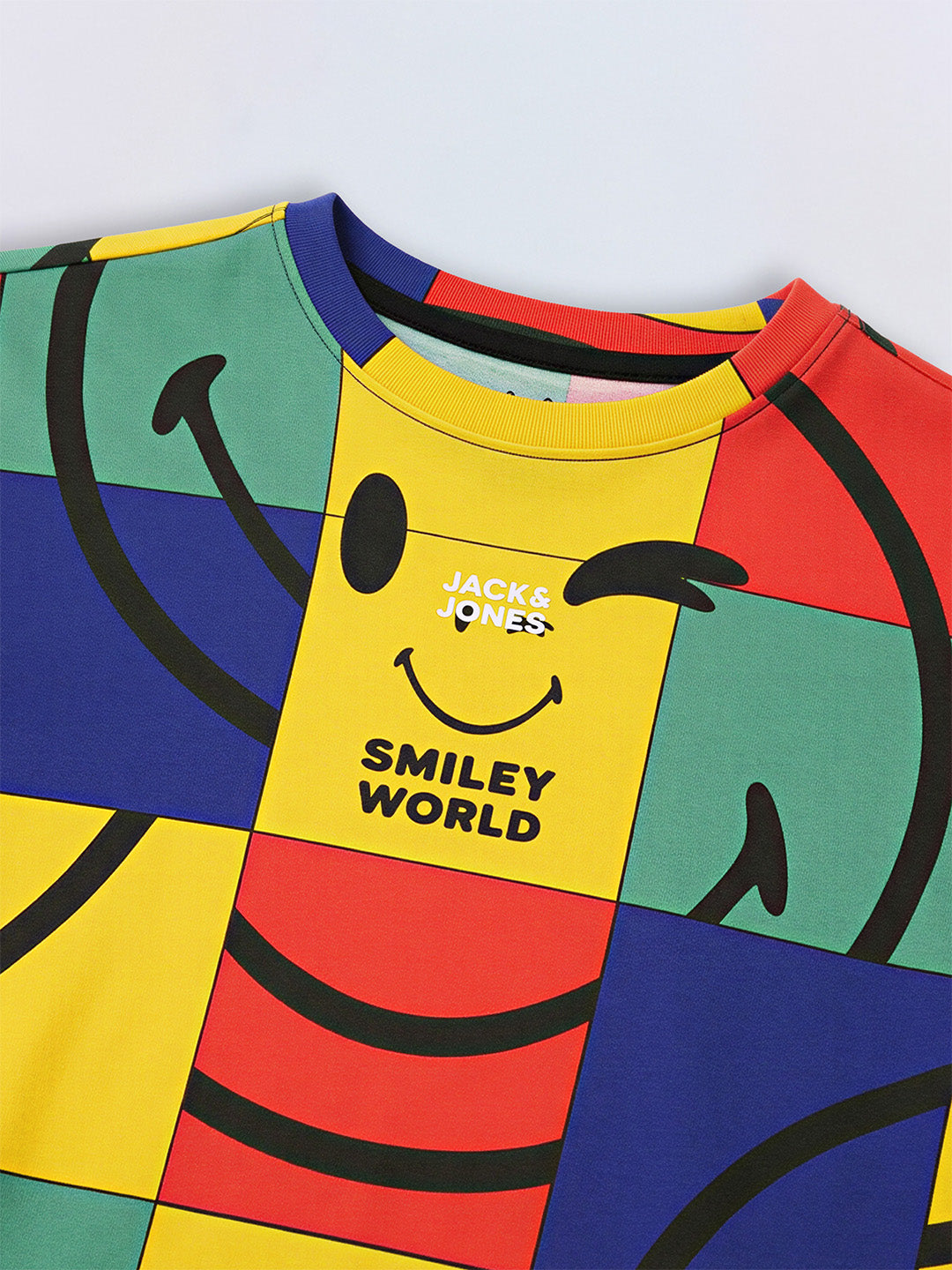 Boys Blazing Yellow Smiley Print Oversized T-Shirt