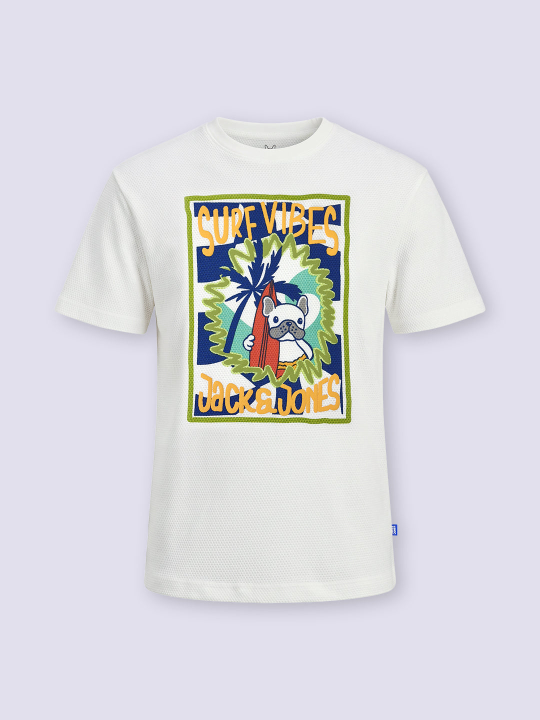 Boys White Graphic Print Cotton Crew Neck T-Shirt