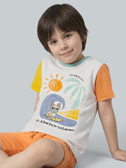 Boys Graphic Print Cotton Crew Neck T-Shirt