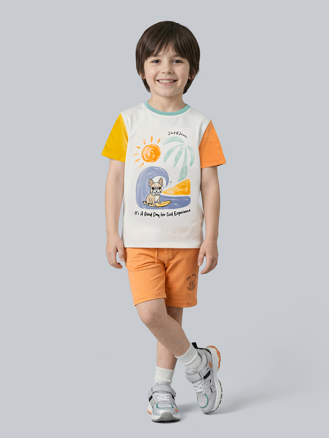 Boys Graphic Print Cotton Crew Neck T-Shirt