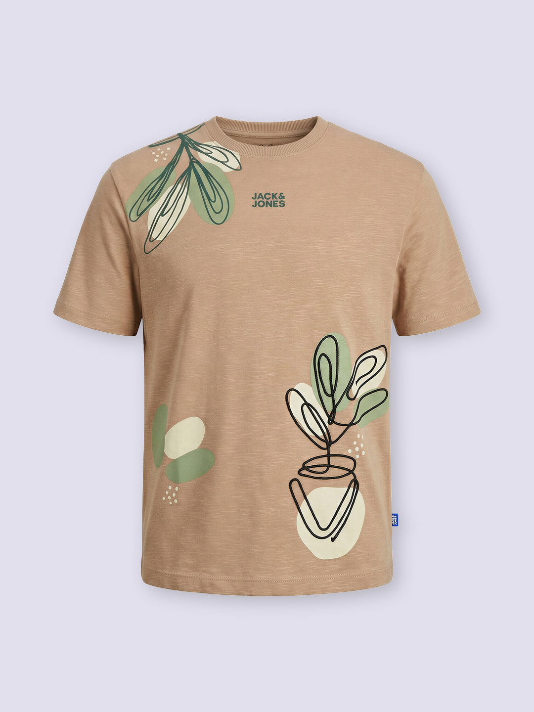 Boys Brown Embroidered Cotton Oversized T-Shirt