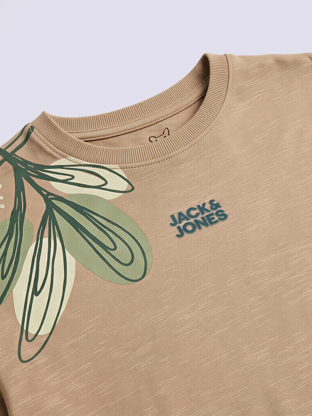 Boys Brown Embroidered Cotton Oversized T-Shirt