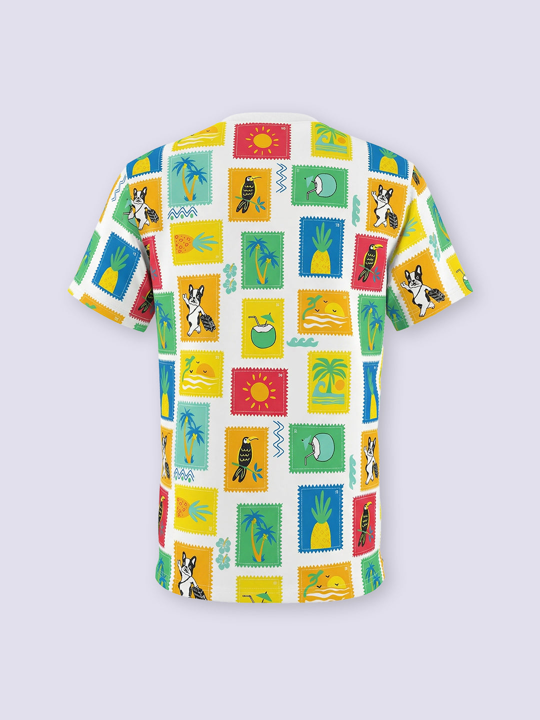 Boys White Multi Colour Printed Cotton T-Shirt