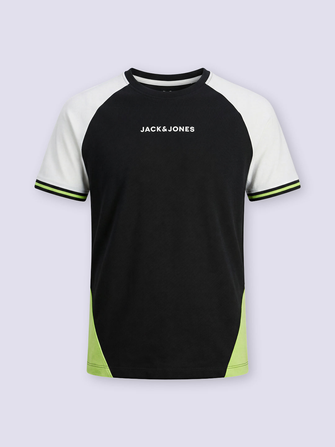 Boys Black Colourblocked Cotton Regular Fit T-Shirt
