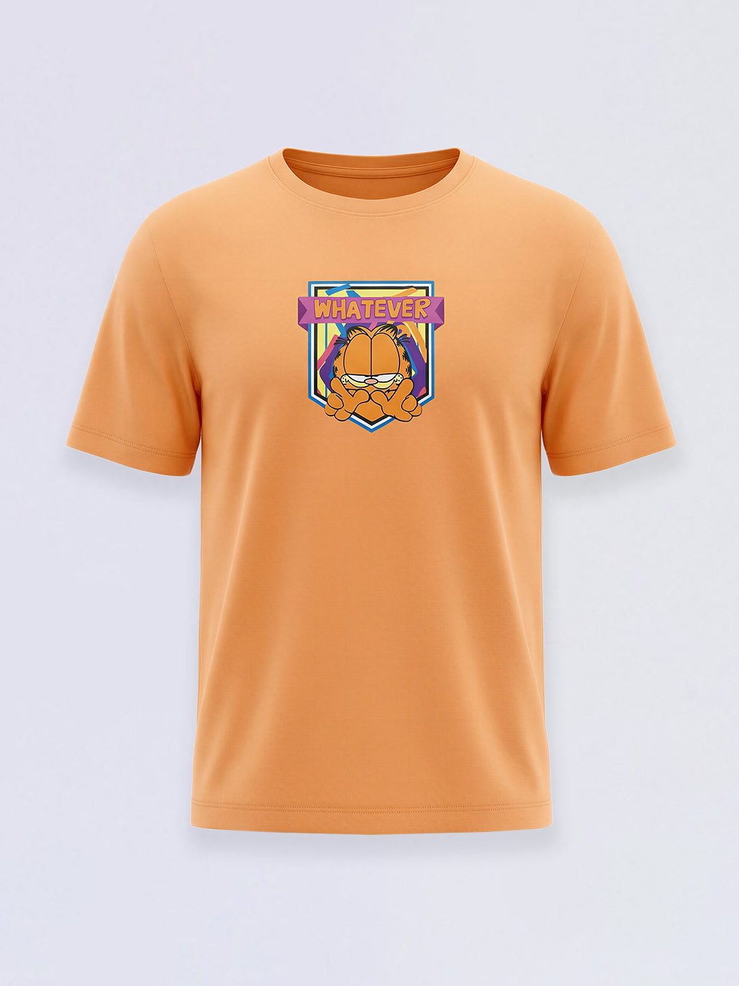 Boys Orange Garfield Print Cotton Oversized T-Shirt