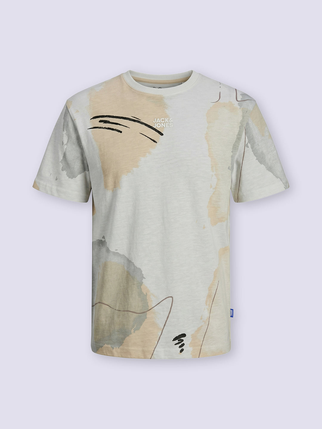 Boys White Printed Cotton Oversized T-Shirt