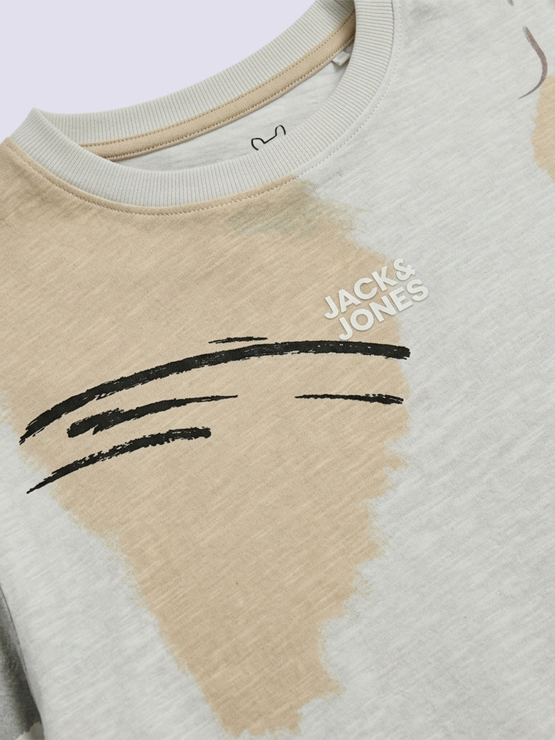 Boys White Printed Cotton Oversized T-Shirt