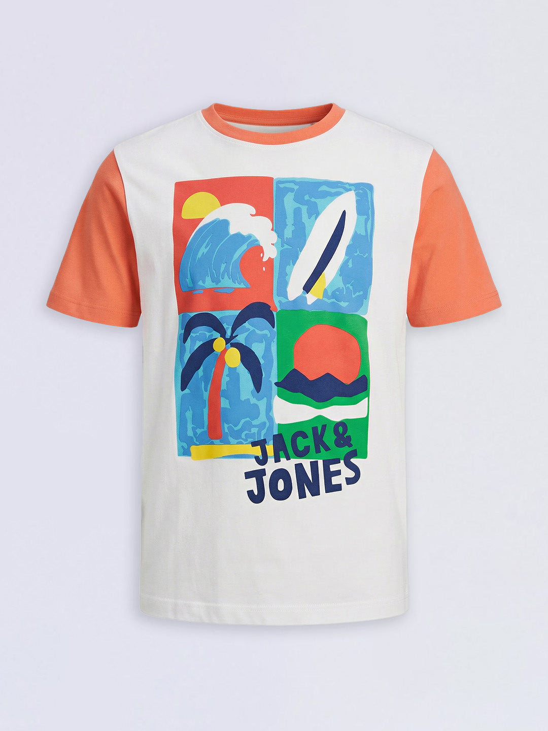 Boys Red Colourblocked Printed Cotton Regular Fit T-Shirt