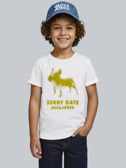 Boys Embellished Graphic Cotton Crew Neck T-Shirt