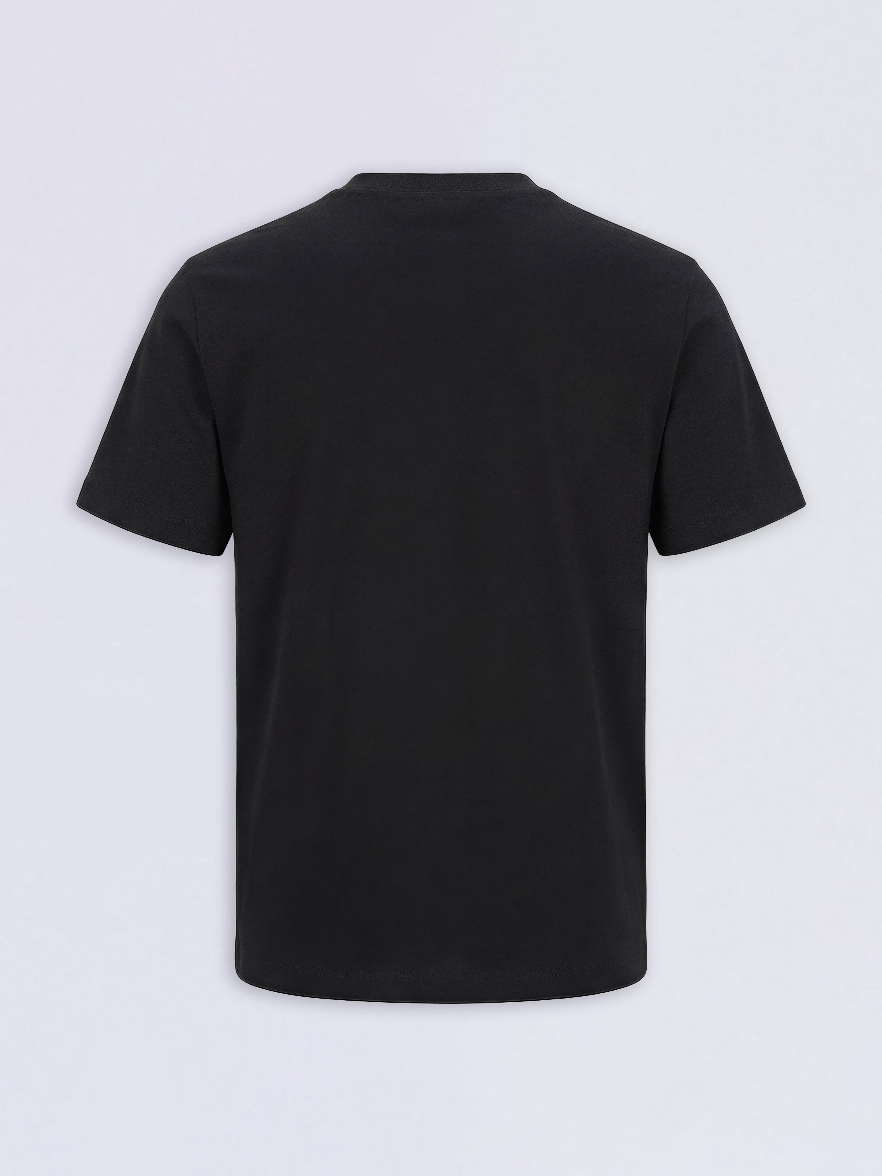 Boys Black Tropical Print Cotton Regular Fit T-Shirt