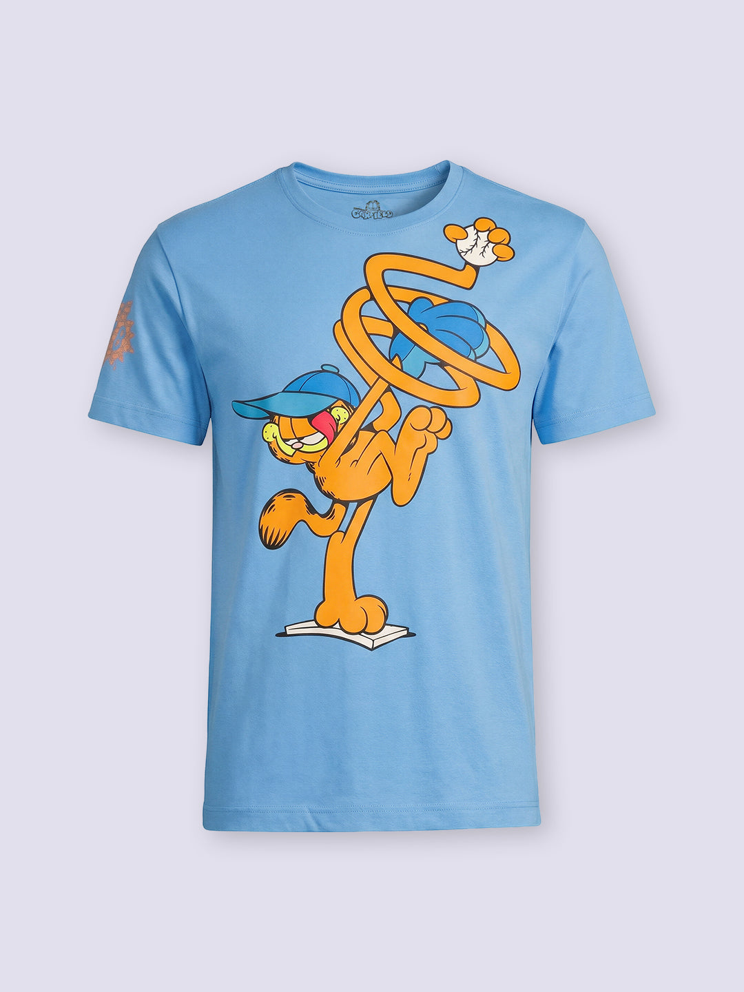 Boys Blue Garfield Print Cotton Oversized T-Shirt