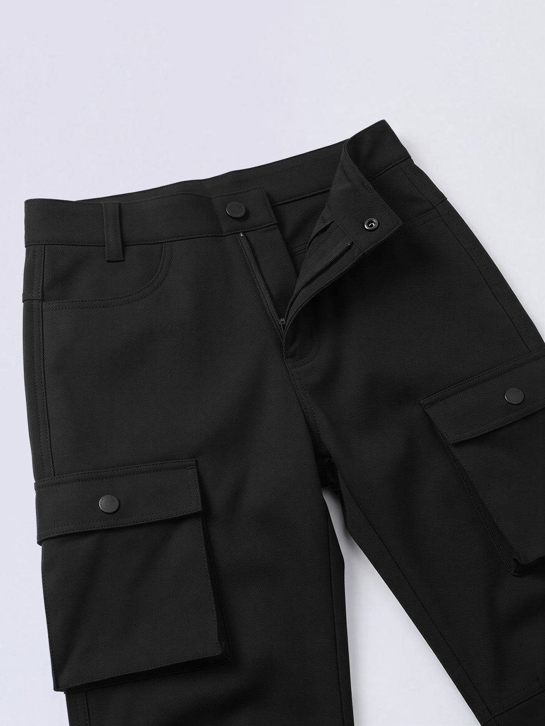 Boys Black Utility Cargo Casual Pants