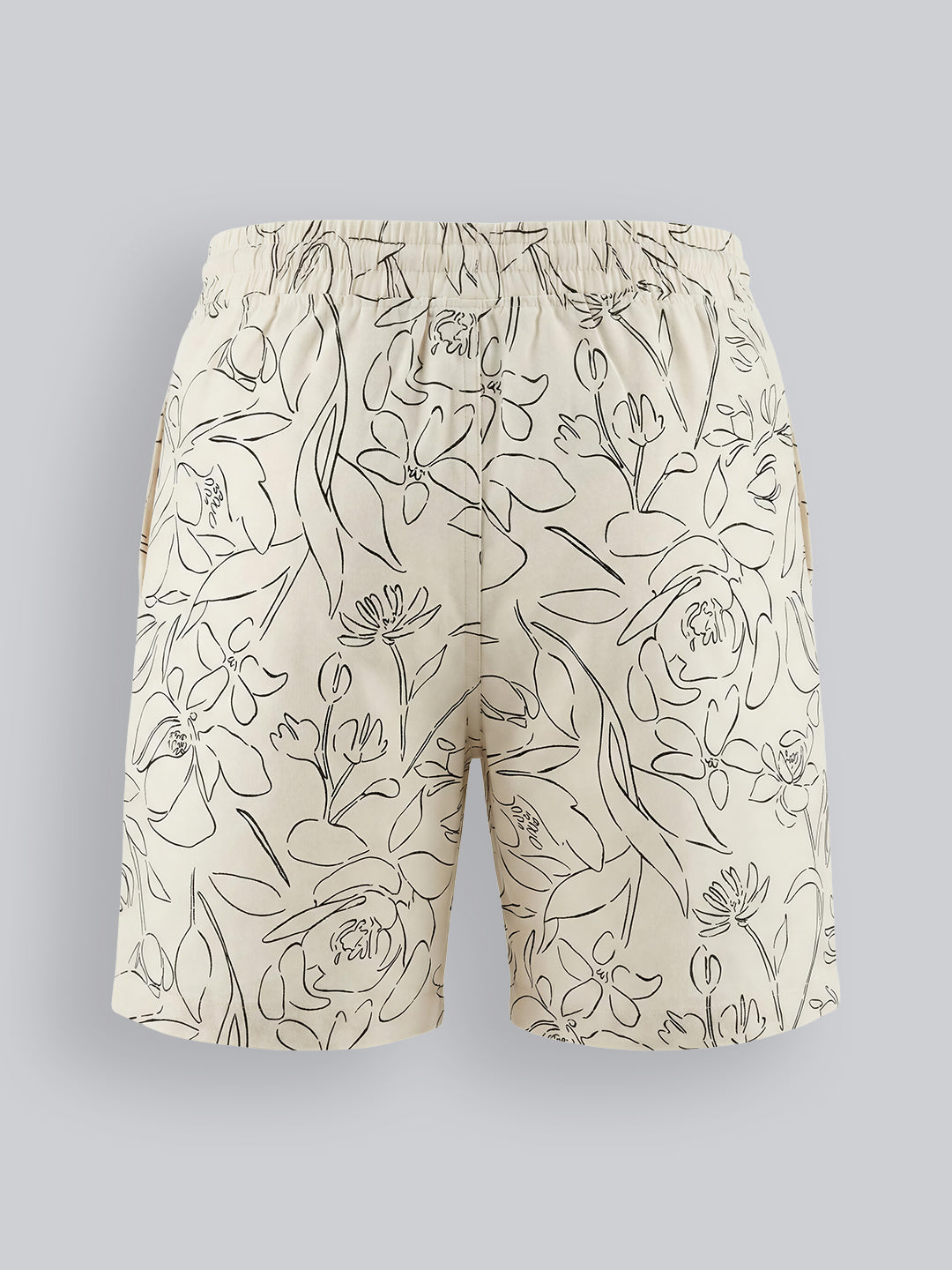 Boys Cotton Blend Floral Print Drawstring Shorts