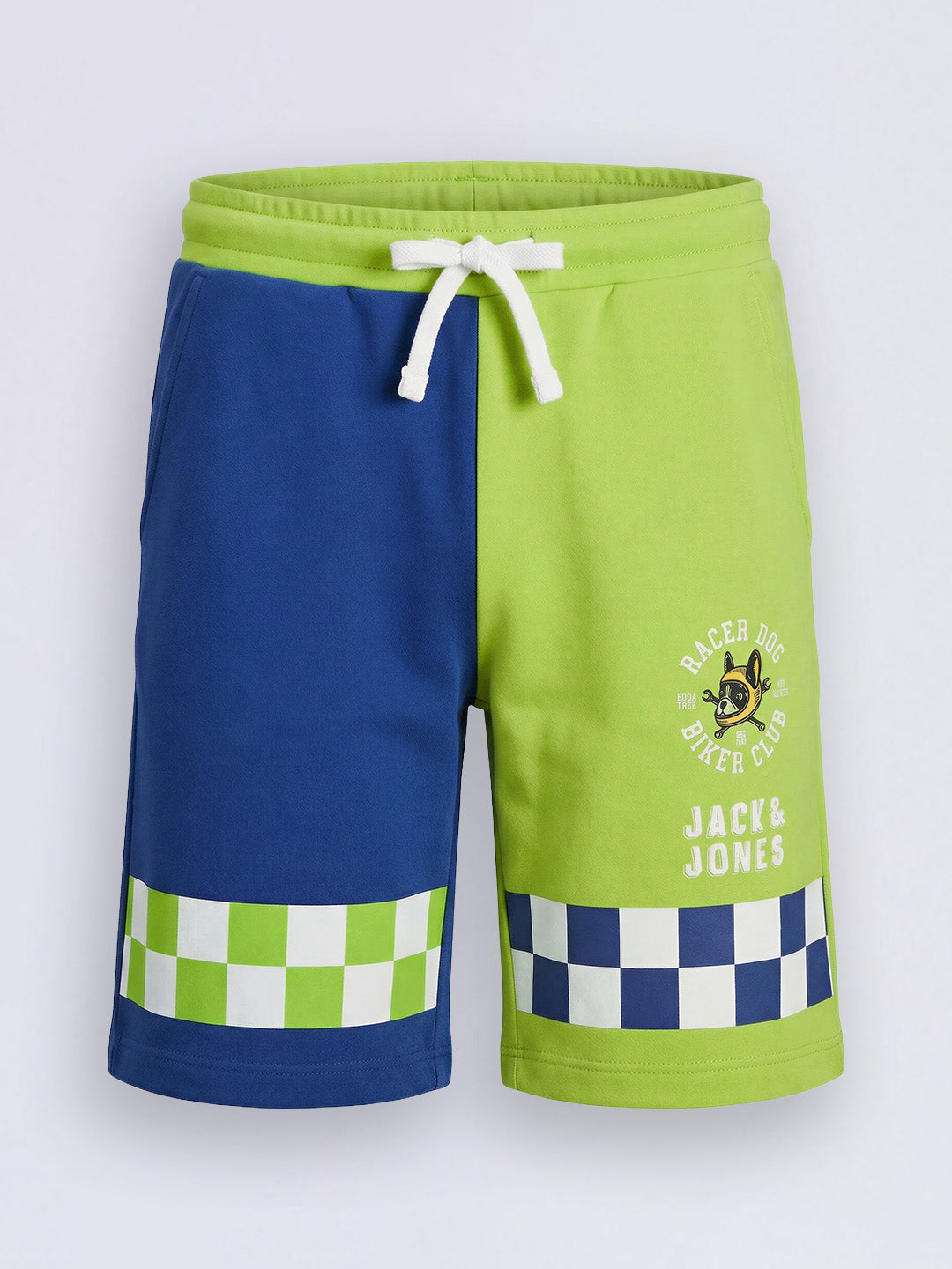Boys Navy Blue Colourblocked Cotton Shorts
