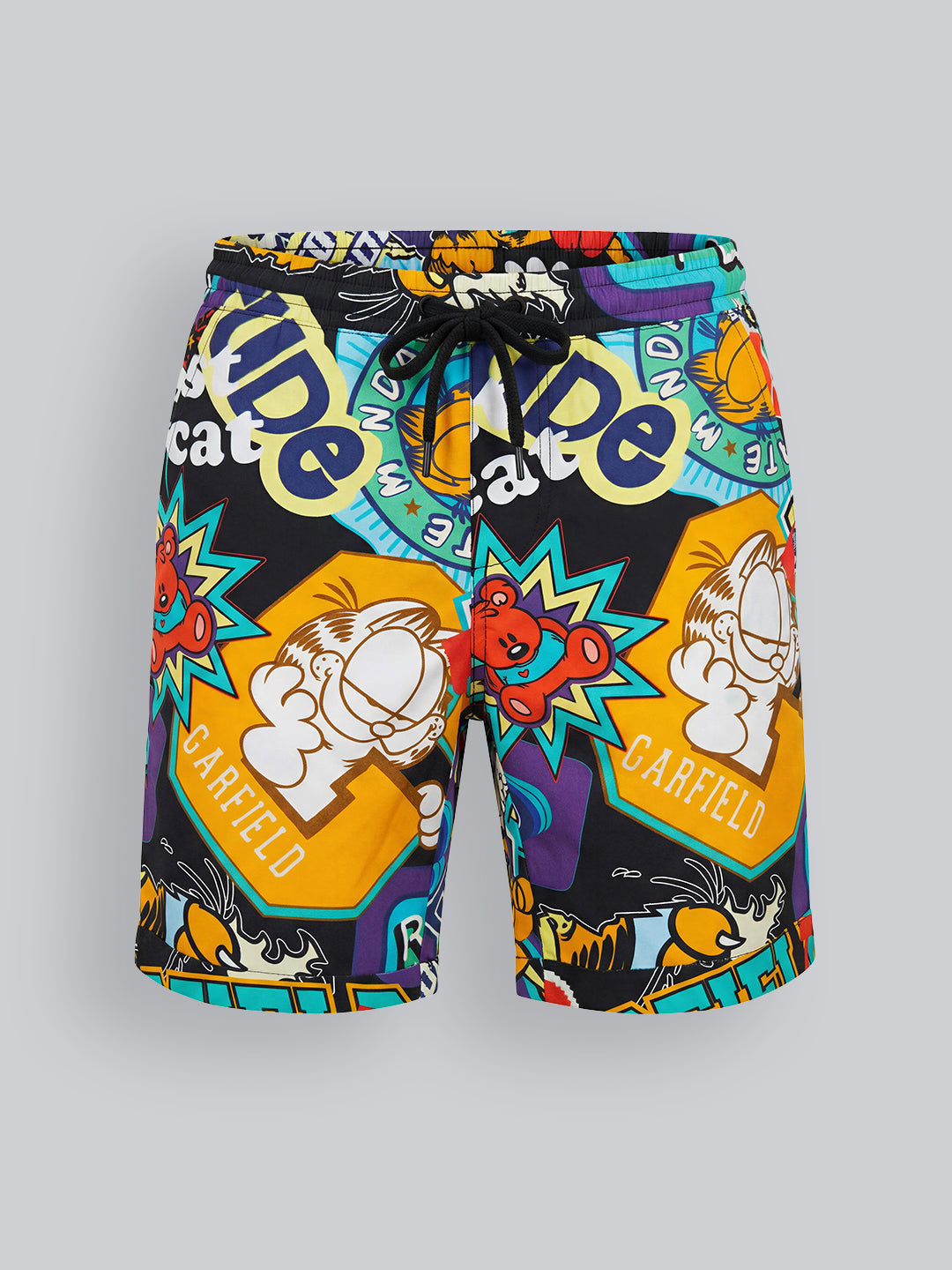 Boys Viscose Garfield Print Drawstring Regular Shorts
