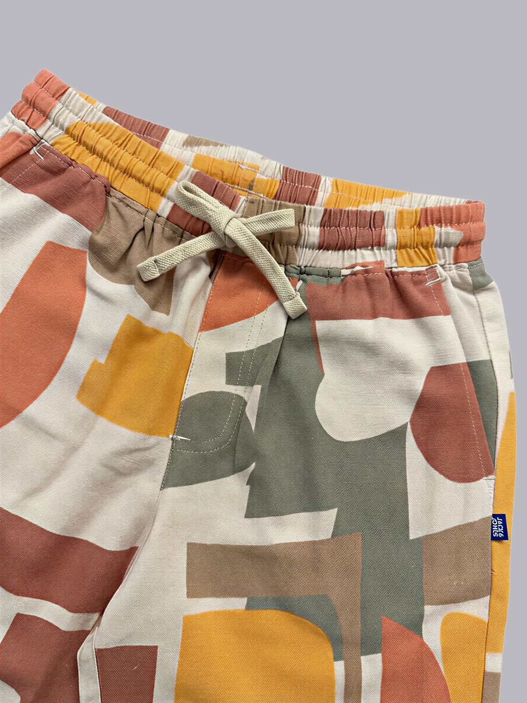 Boys Cotton Abstract Print Drawstring Regular Shorts