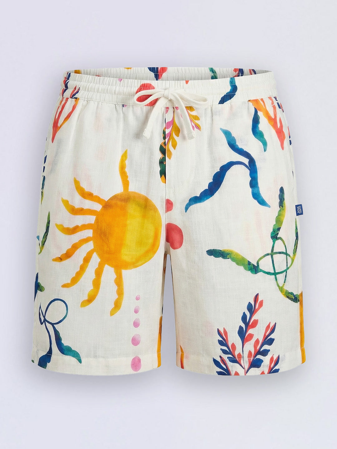 Boys White Printed Regular Casual Shorts