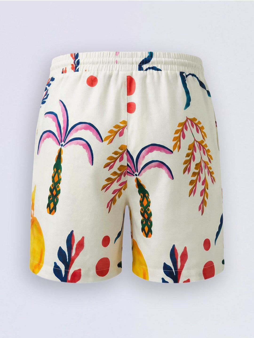 Boys White Printed Regular Casual Shorts