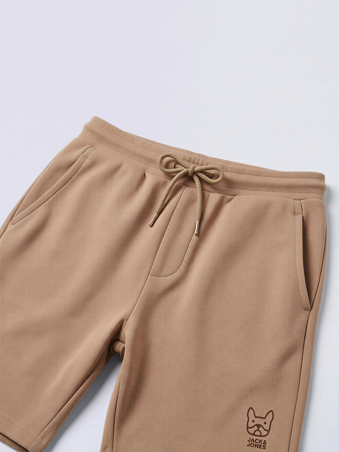 Boys Warm Taupe Brown Cotton Stretch Knit Shorts